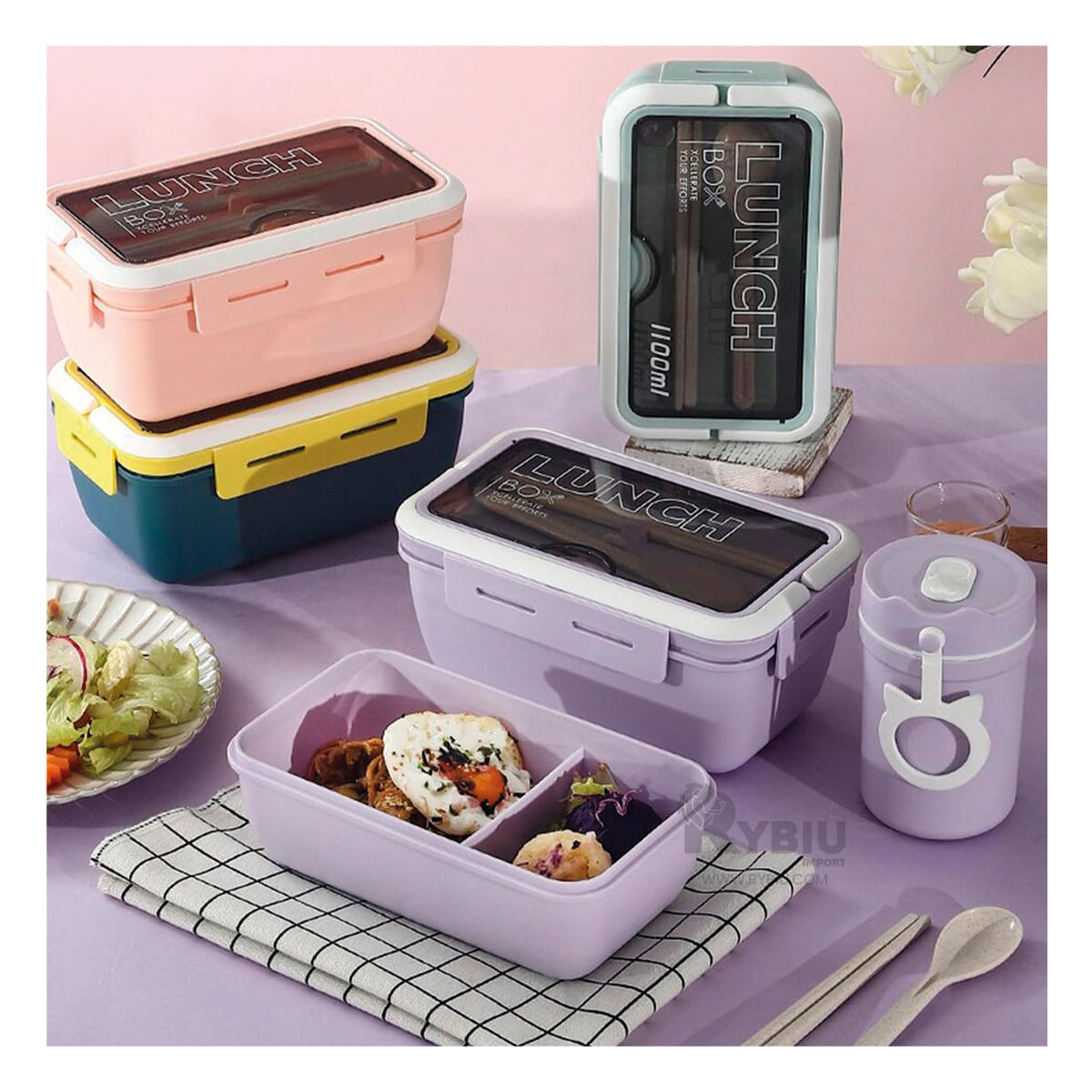 Taper con Cubiertos de Color Morado Y+Stickers