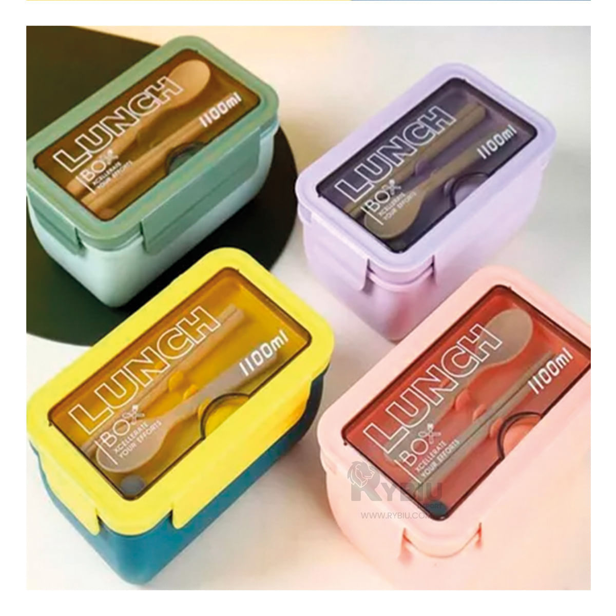 Taper Lunch Box de 1100 ml con Cubiertos en Tono Verde