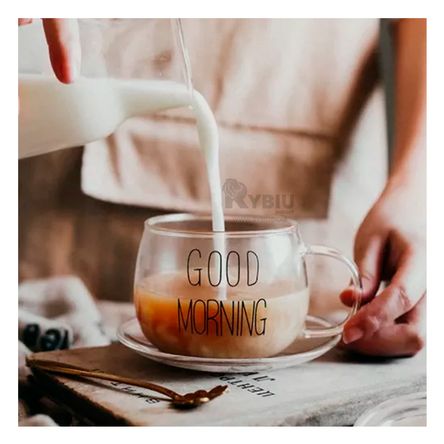 Taza para Latte de Color Transparente Y+Stickers Taza para Latte de Color Transparente Y+Stickers