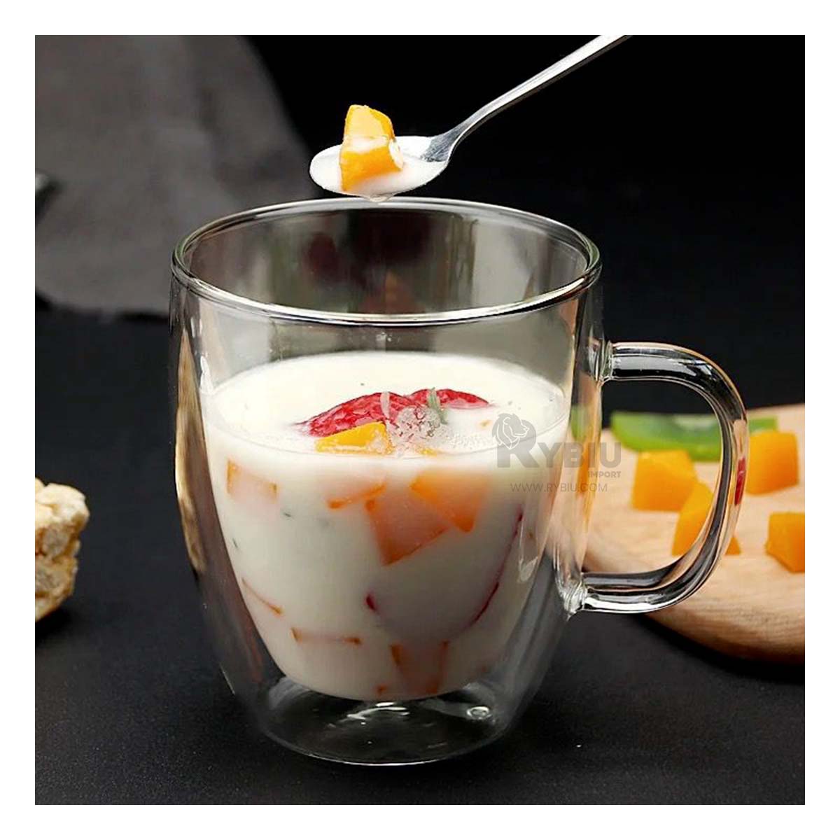 Taza Resistente de Doble Capa en Color Transparente