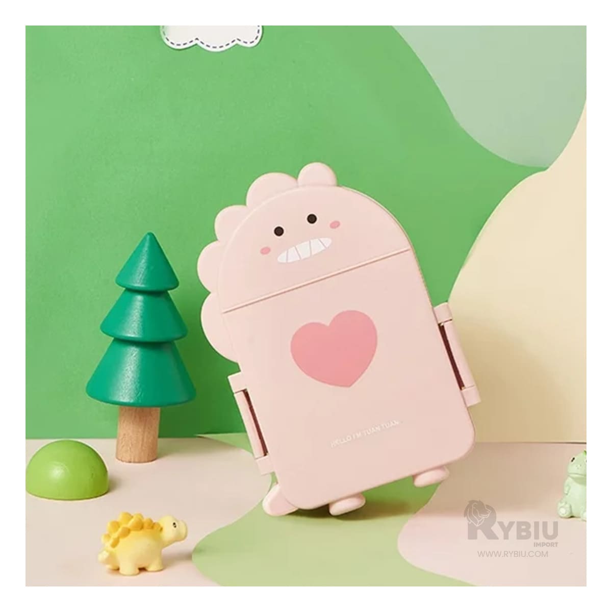 Taper Moderno de Dino con Cubiertos Rosado Y+Papel de Regalo