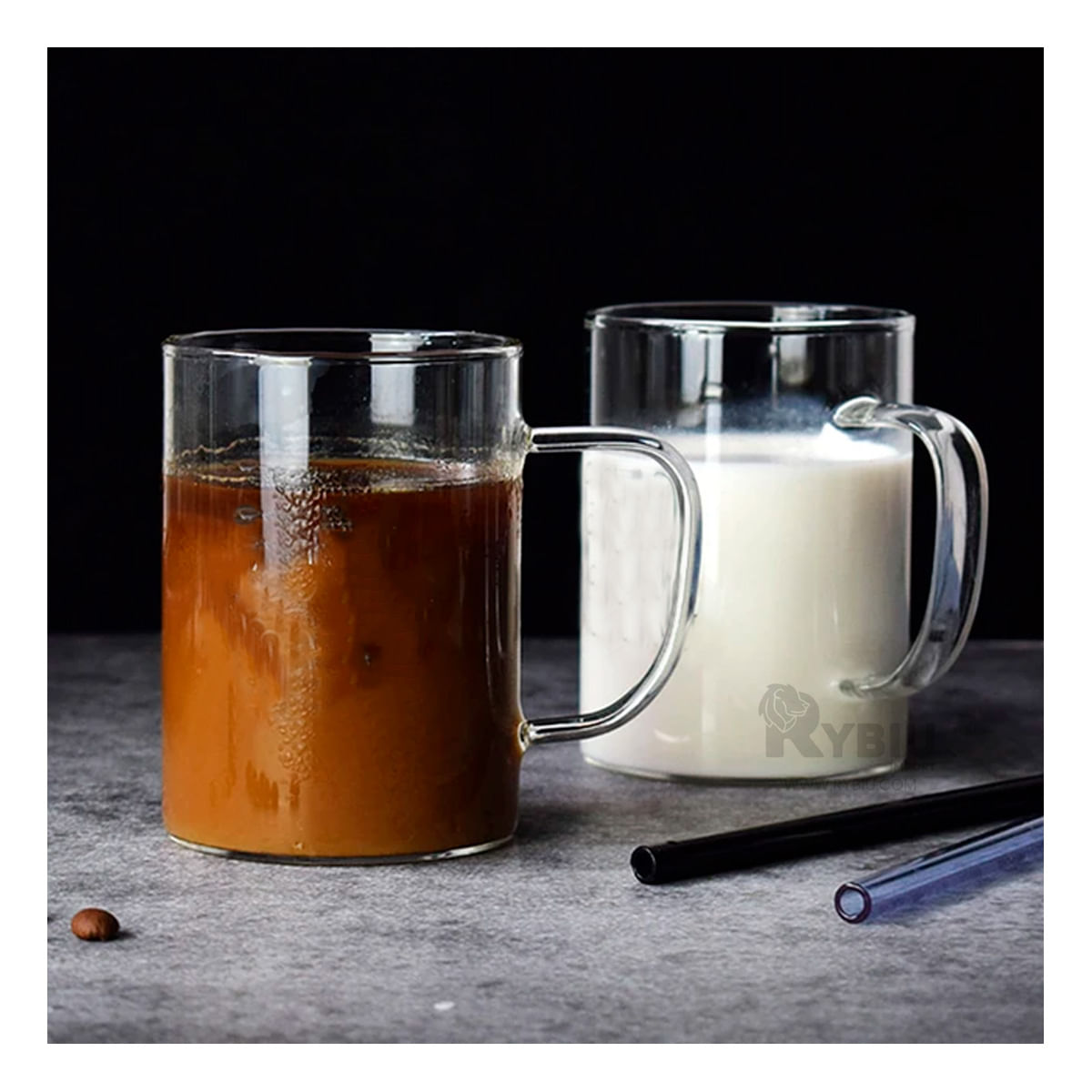 Taza Resistente al Calor en Tono Transparente Y+Stickers