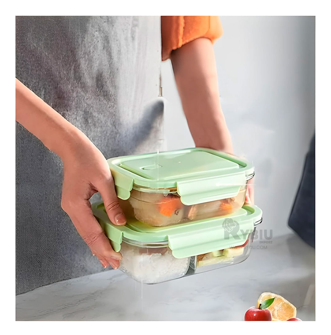 Taper Resistente de Vidrio de 1040ml con Tapa Color Verde