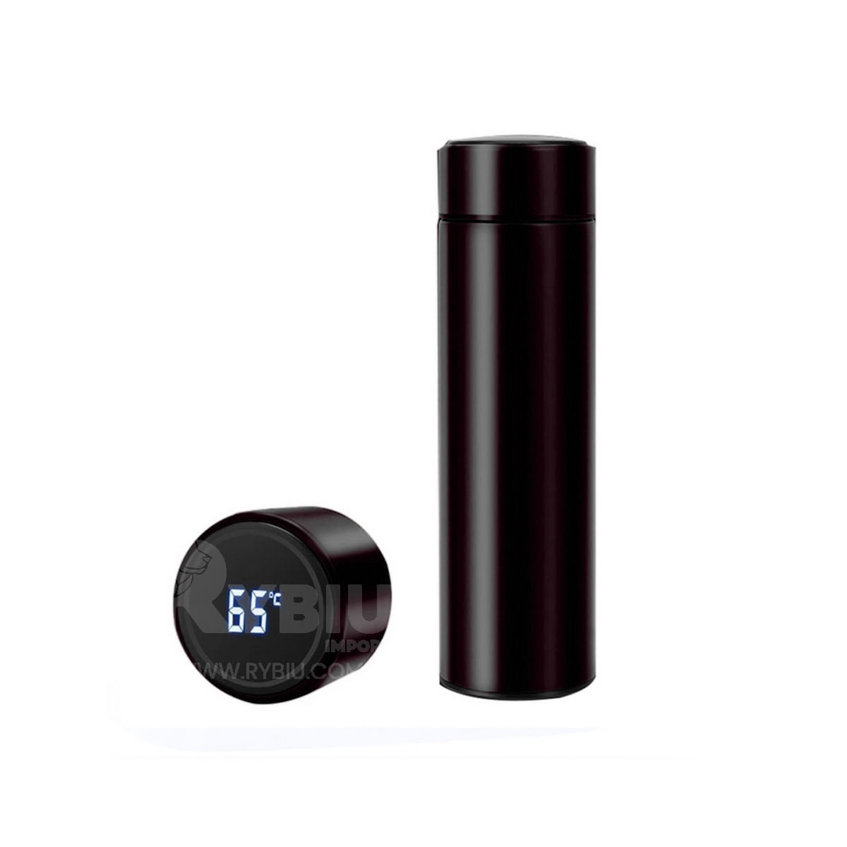 Termo Elegante con Diseño Digital y Tactil en Color Negro