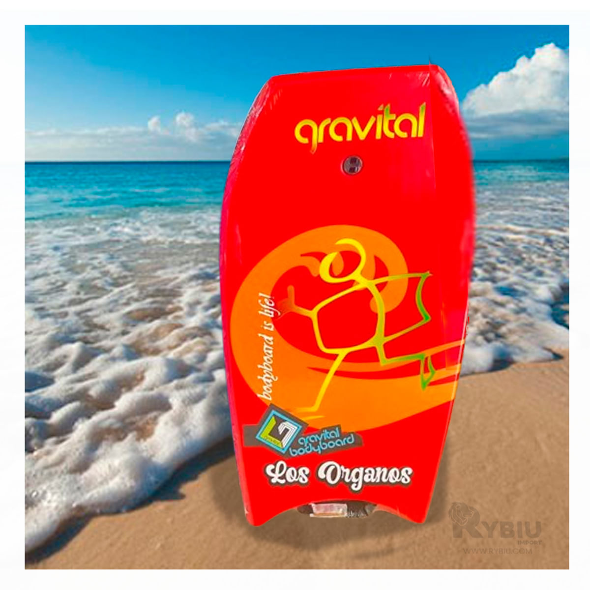 Tabla de Natación mod Gr- 42 Gravital Olas en Anaranjado