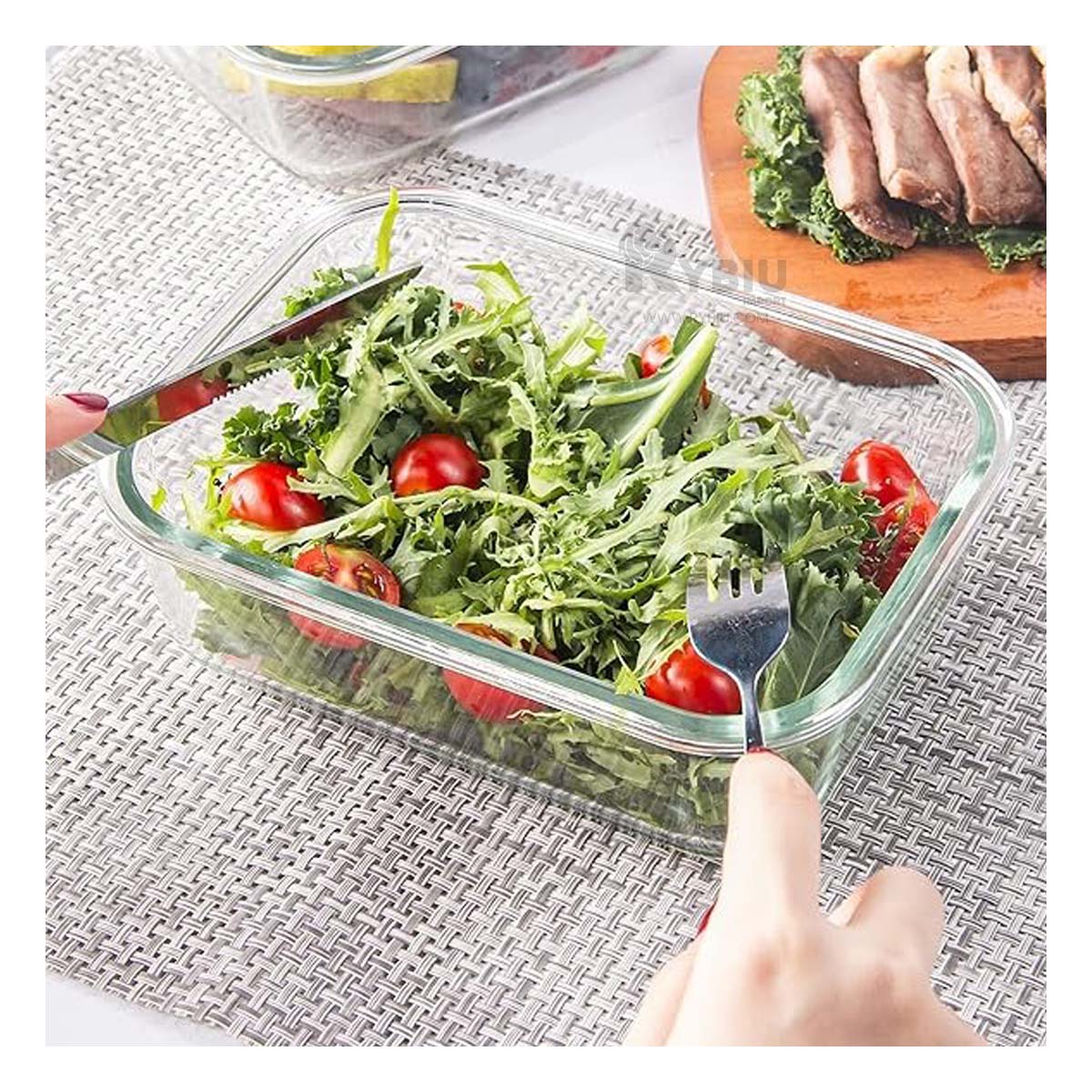 Taper Resistente de Vidrio de 410ml con Tapa de Color Rosado