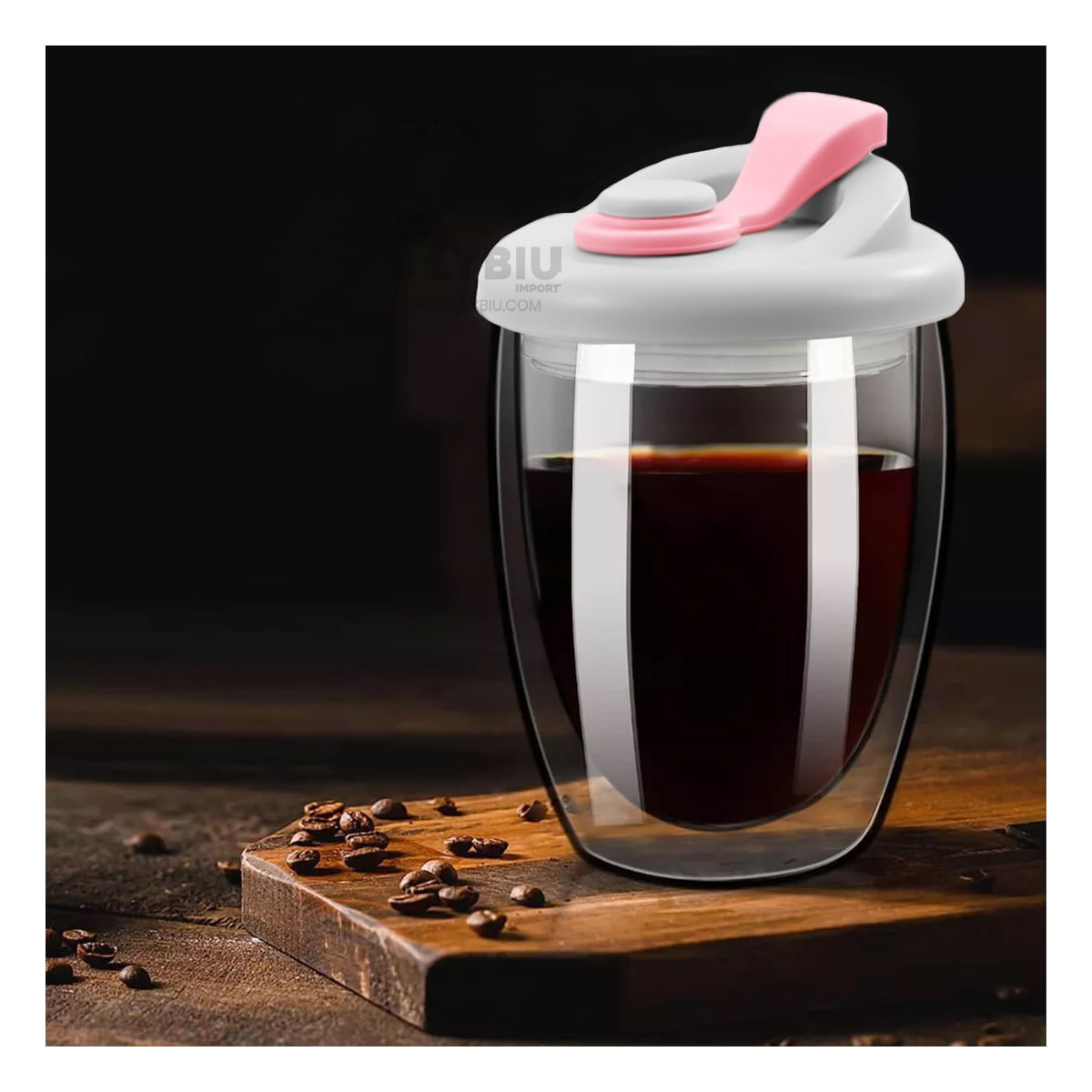 Vaso Practico para Bebidas de Color Rosado Y+Stickers