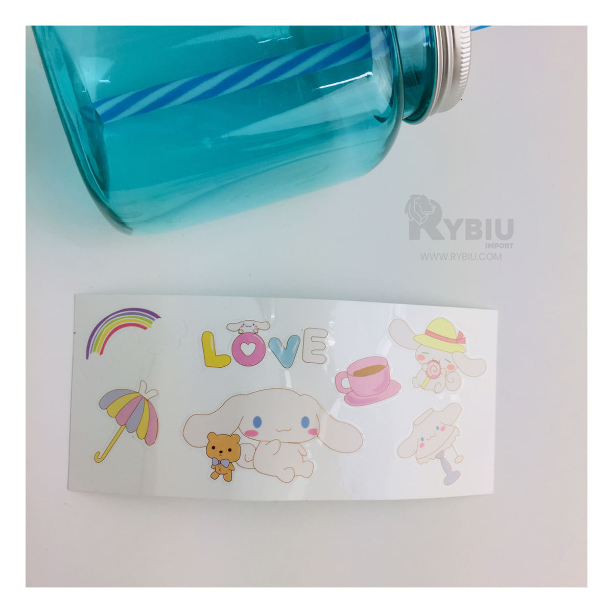 Tomatodo de Verano Portatil con Caña en Color Azul