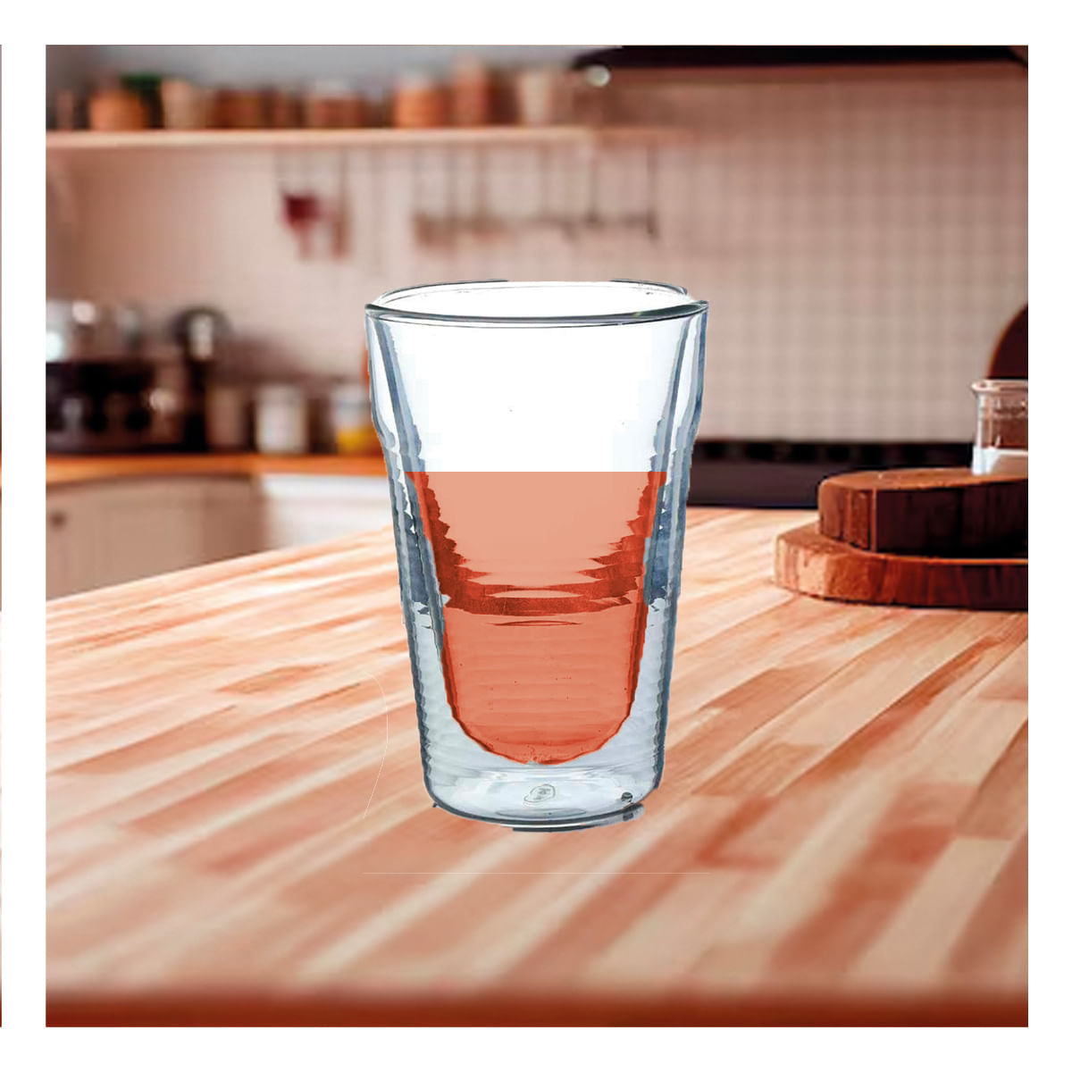 Vaso con Capa de Jugos 620 ML Transparente Y+Papel de Regalo