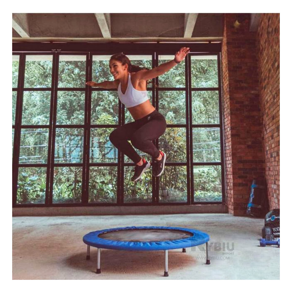 Trampolin Deportista Dinamico de Nylon en Azul Y+Stickers