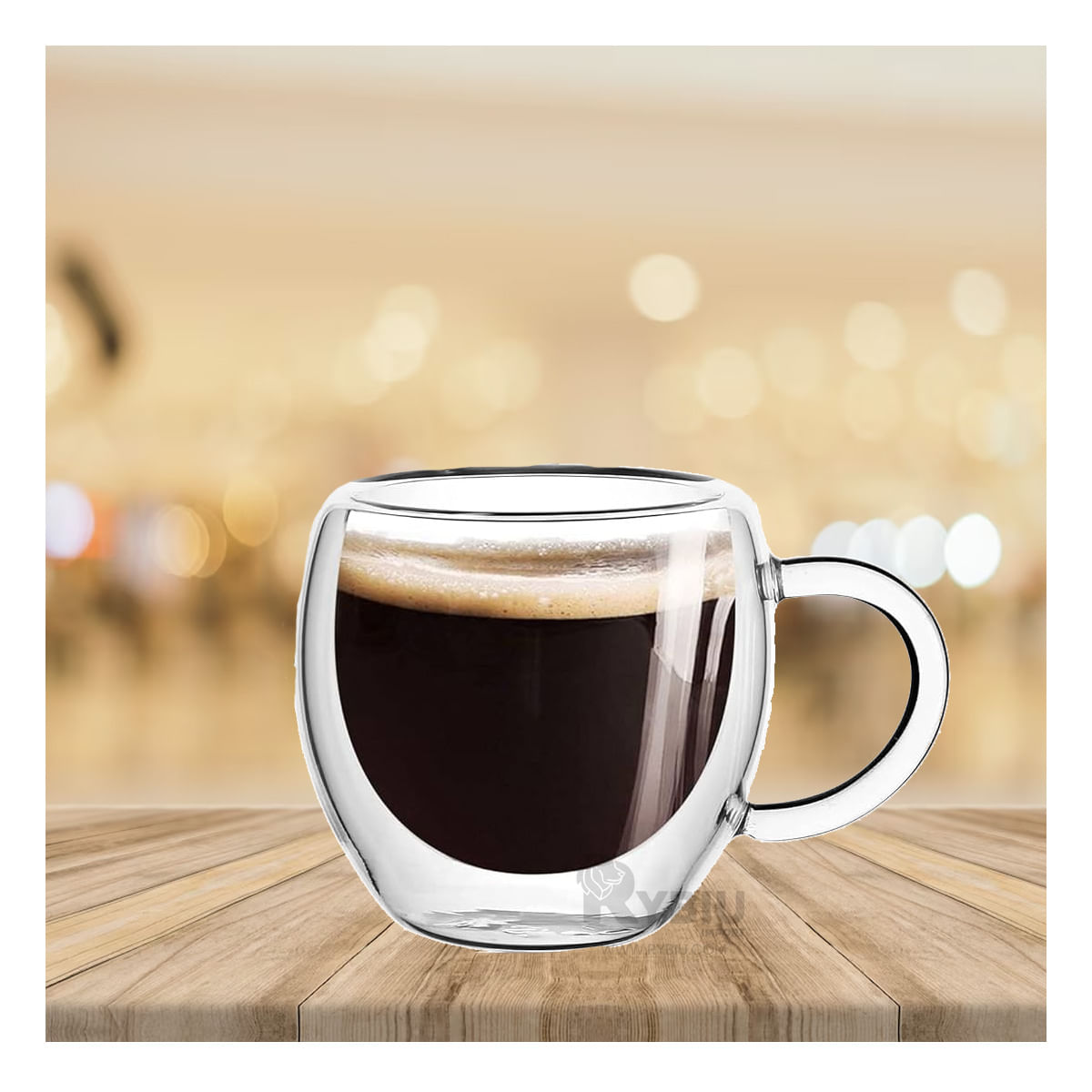 Taza Moderna para Te en Transparente Y+Papel de Regalo