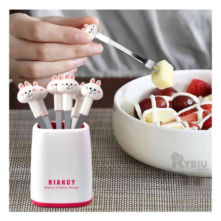 Tenedor Practico Resistente de Blanco Y+Papel de Regalo