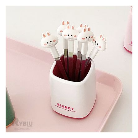 Tenedor Inoxidable Diseño de Conejo Blanco Y+Stickers Tenedor Inoxidable Diseño de Conejo Blanco Y+Stickers