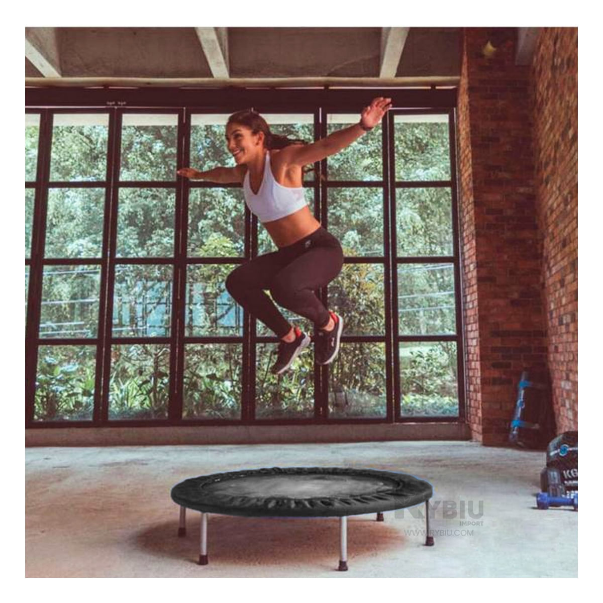 Trampolin Portatil Unisex 90x90 Talla S en Negro Y+Agendita
