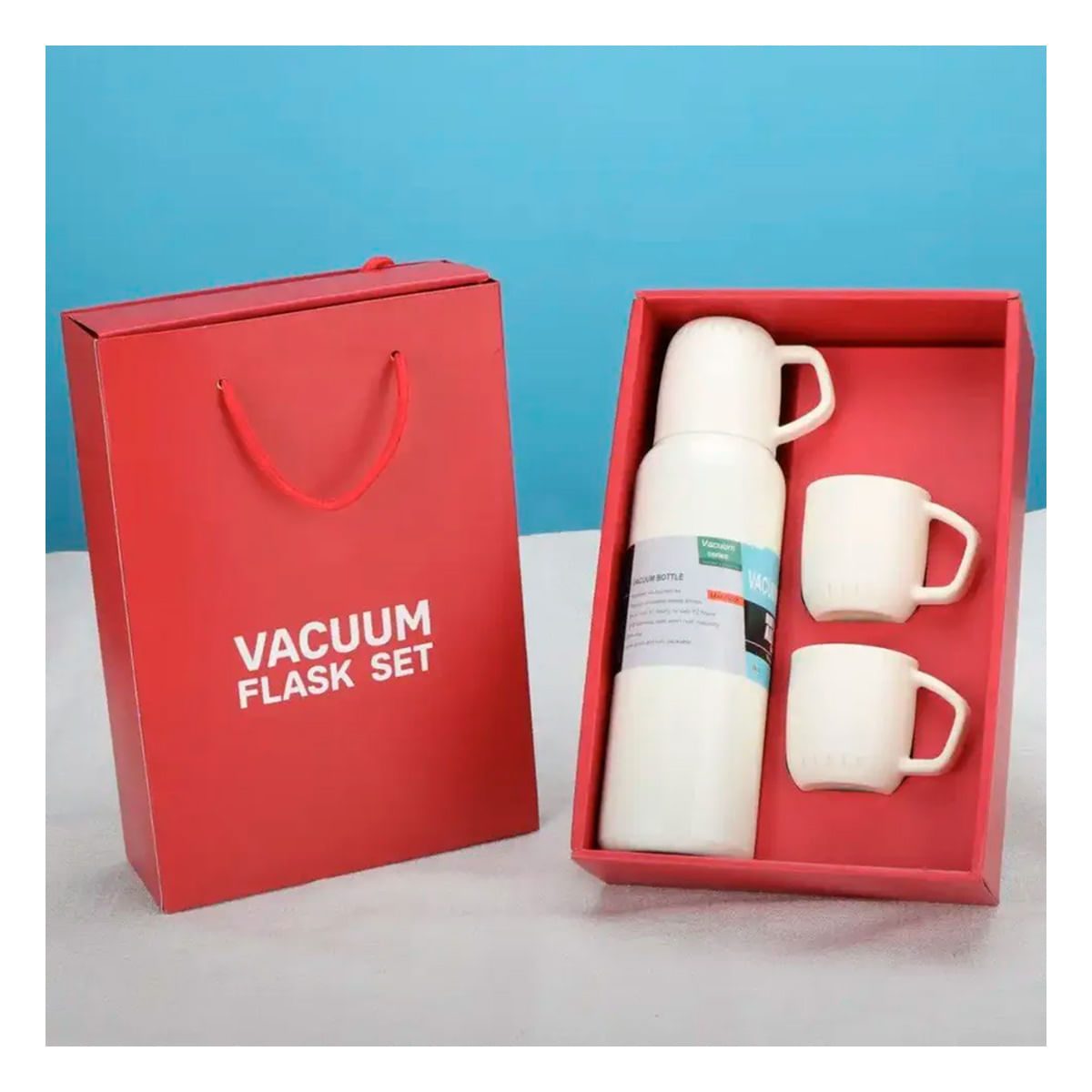 Termo Revestido con 3 Tazas en Crema Y+Agendita