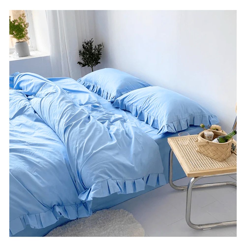 Funda plumón booms 100 % algodón bramante king celeste 200 hilos Lima Tienda