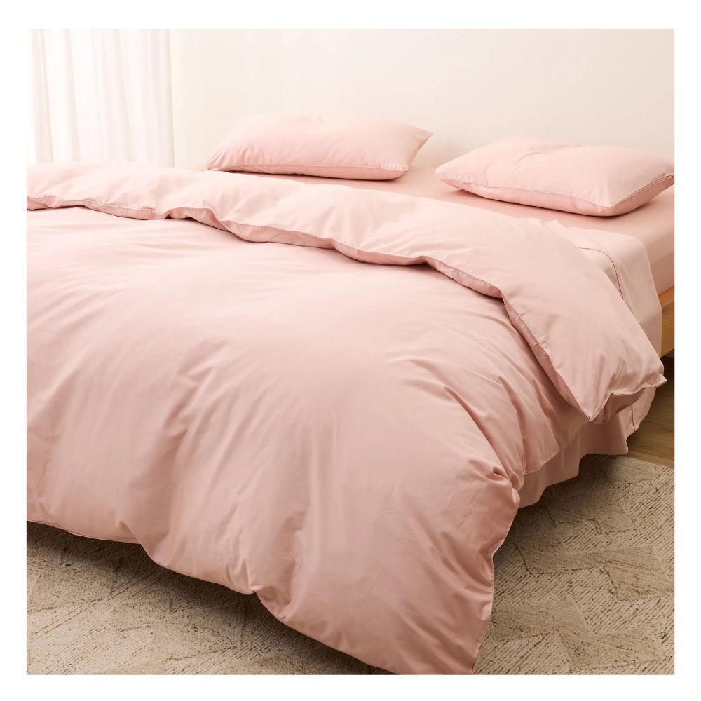 Funda plumón 100 % algodón bramante king rosado 200 hilos Lima Tienda