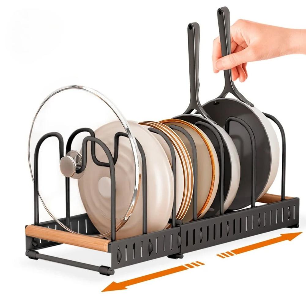 Organizador Extensible de Cocina para Ollas y Sartenes Negro 431NE01