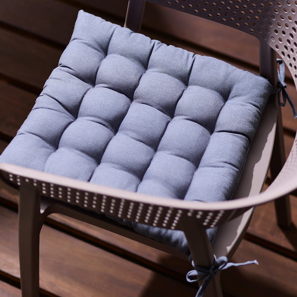 Cojín Decorativo Poliéster Gris Claro Orange para Silla de 40x40cm