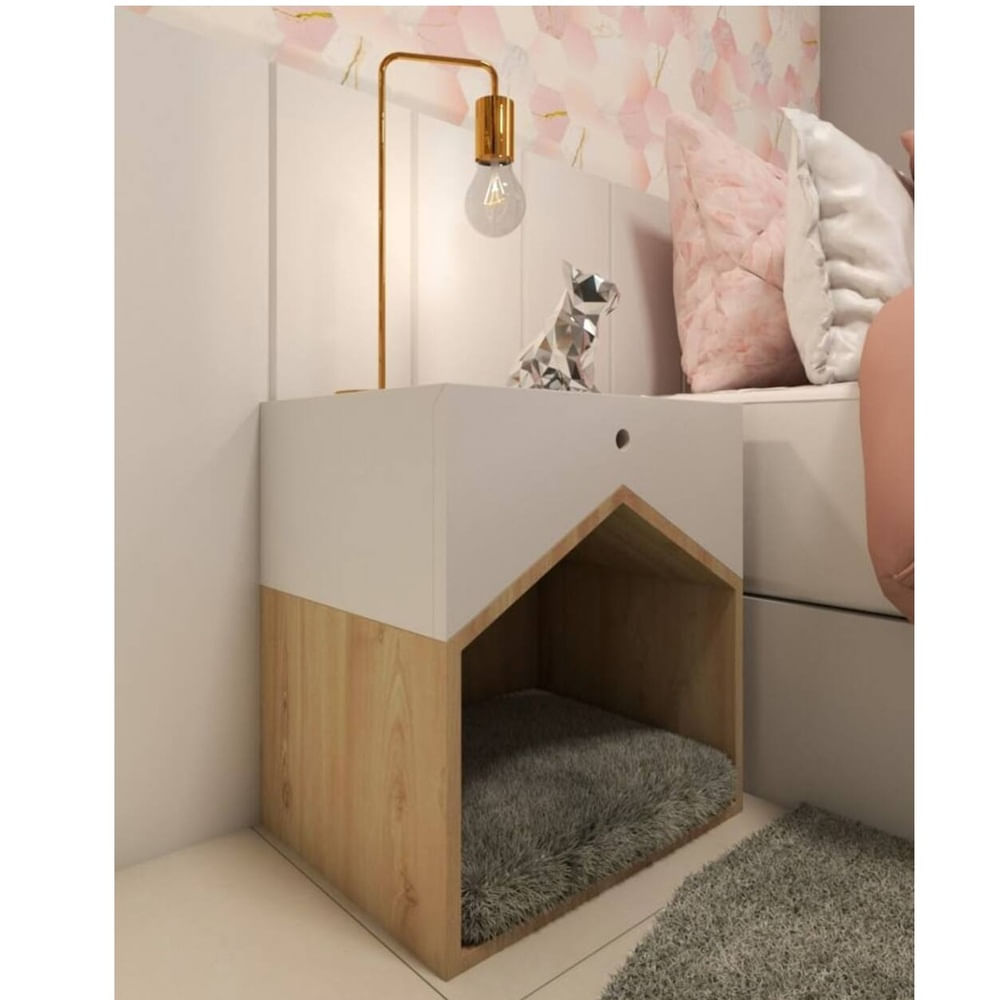 Velador para Mascota Moderno Copis Blanco/Duna TU MESITA