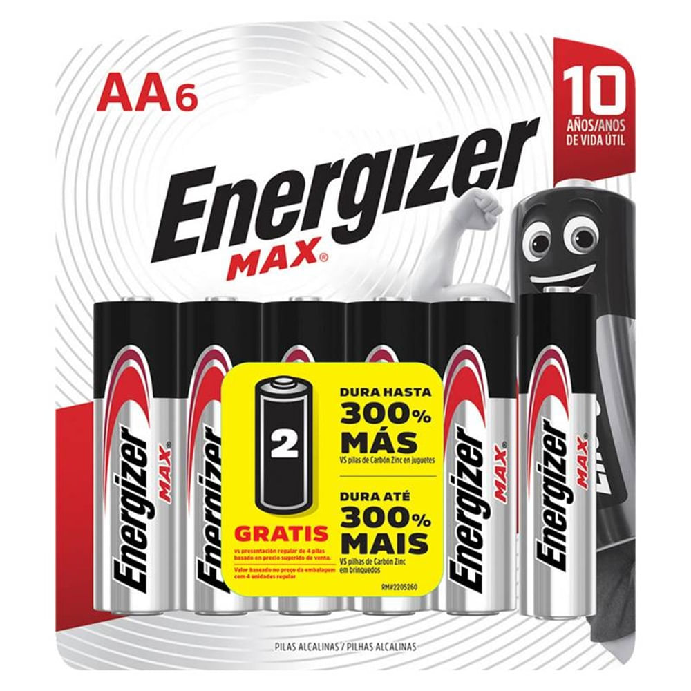 Pila AA Alcalina ENERGIZER. Blister de 06 pilas.