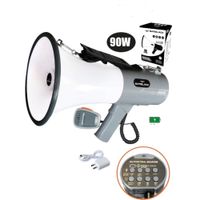 Megáfono Recargable de 90W Batblack BT-ER99 con Sistema de Grabacion y Sirena