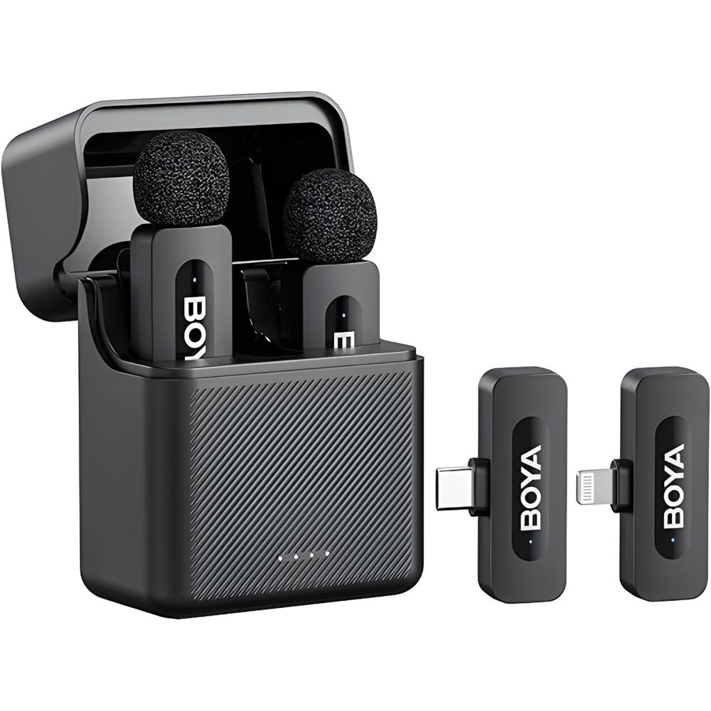 BOYA BY-V3 Combo Micrófono Inalámbrico Profesional USB-C y Lightning