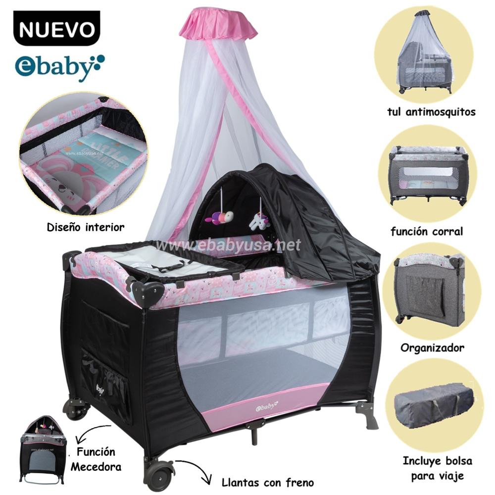 Cuna Corral Mecedora con Cambiador Sally 716-B RS