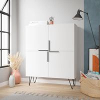 Aparador Moderno Dot 4 Puertas Blanco TU MESITA