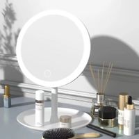 Espejo para Maquillaje con Luz LED Redondo - Blanco
