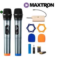 Micrófono MAXTRON MX7258 Profesional 2 Inalámbrico Dual