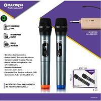 Micrófono MAXTRON MX7258 PROFESSIONAL 2 Inalámbrico Dual