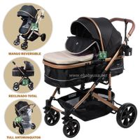 Coche Moises para Bebe Bigi con Mango Reversible Beige