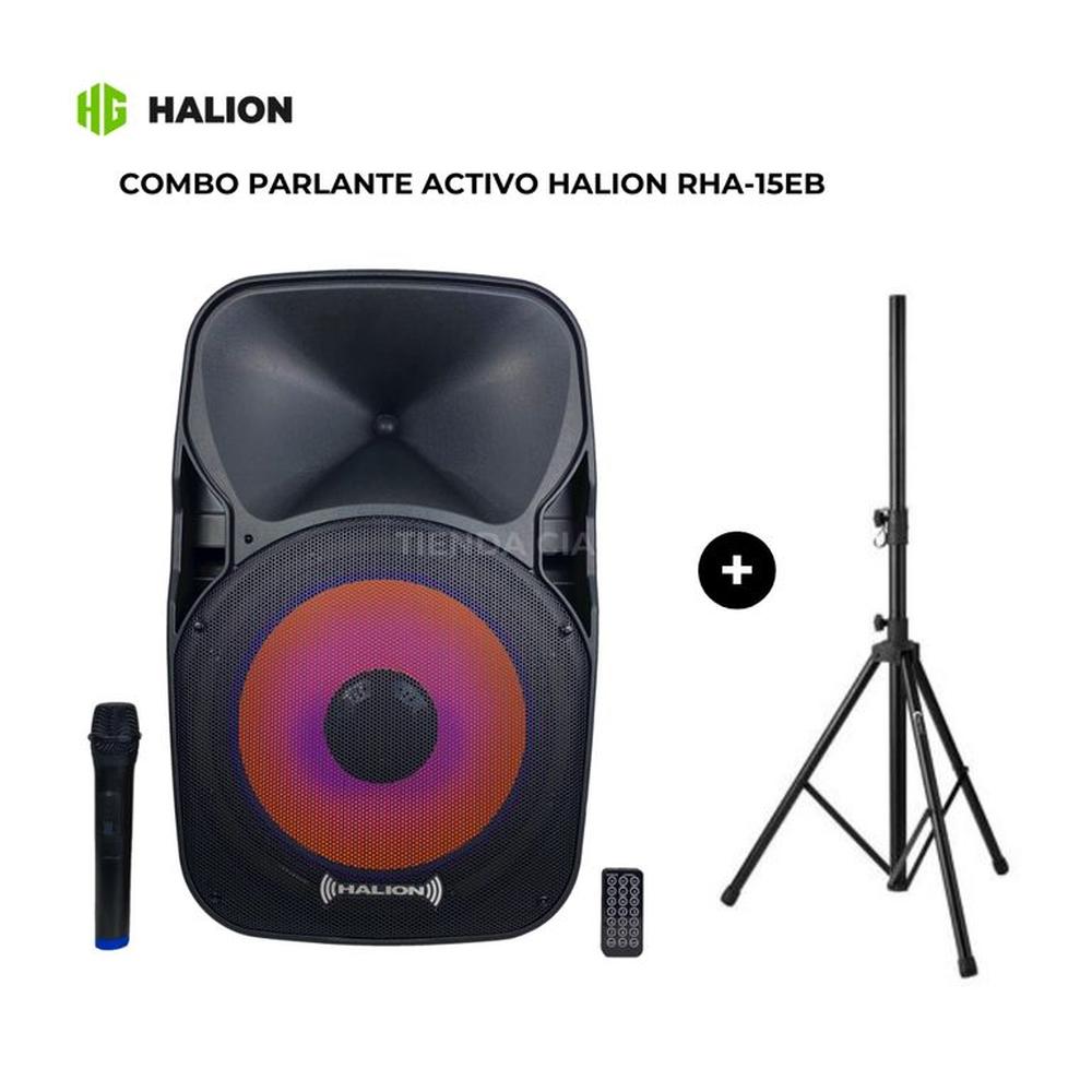 COMBO Parlante Activo Halion RHA 15EB 800W USB BT + TRIPODE