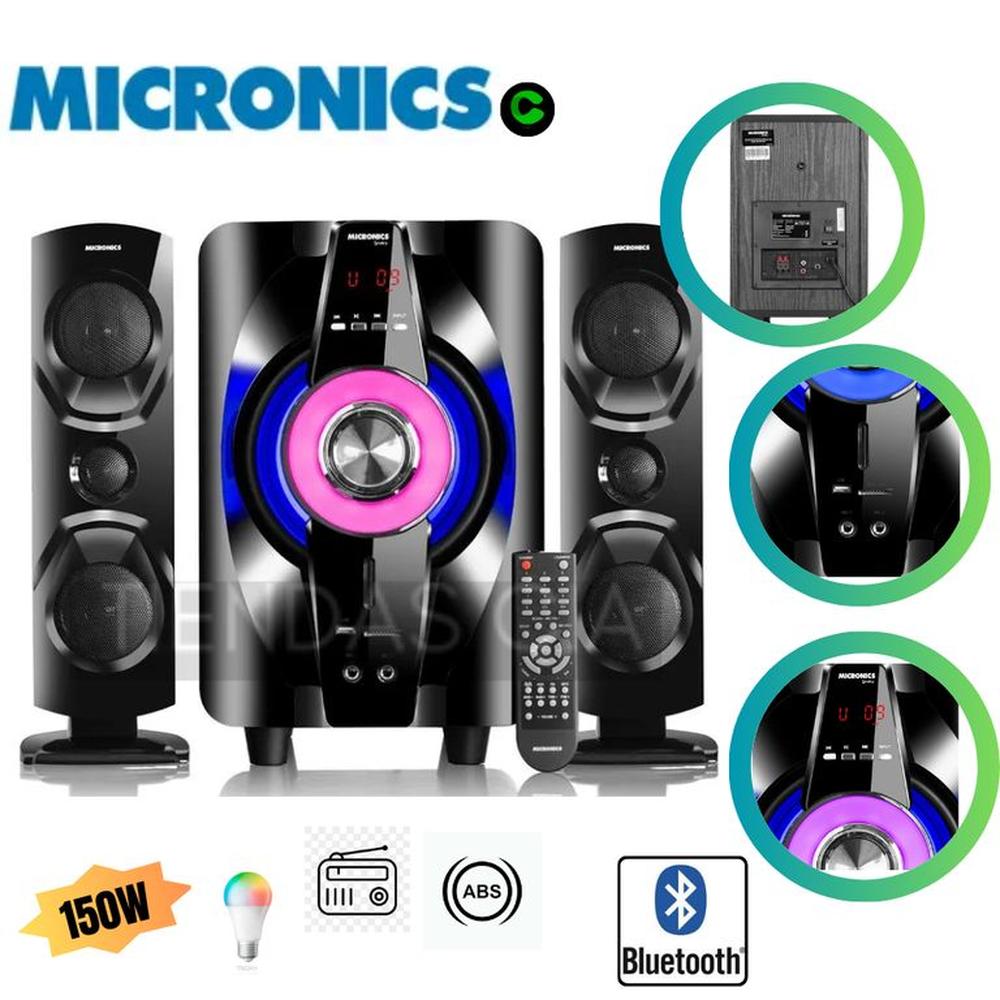 Parlante Micronics 2.1 Shelby MIC S7011BT - Negro
