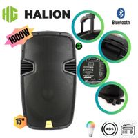 Parlante Activo HALION 15 PHA-15MBK 2UHF Mic Batería