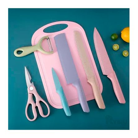 Set de 6 Cuchillo Utiles Multicolor Y+Papel de Regalo Set de 6 Cuchillo Utiles Multicolor Y+Papel de Regalo