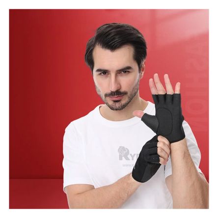Guantes Deportivo de Neopreno Color Negro Y+Papel de Regalo