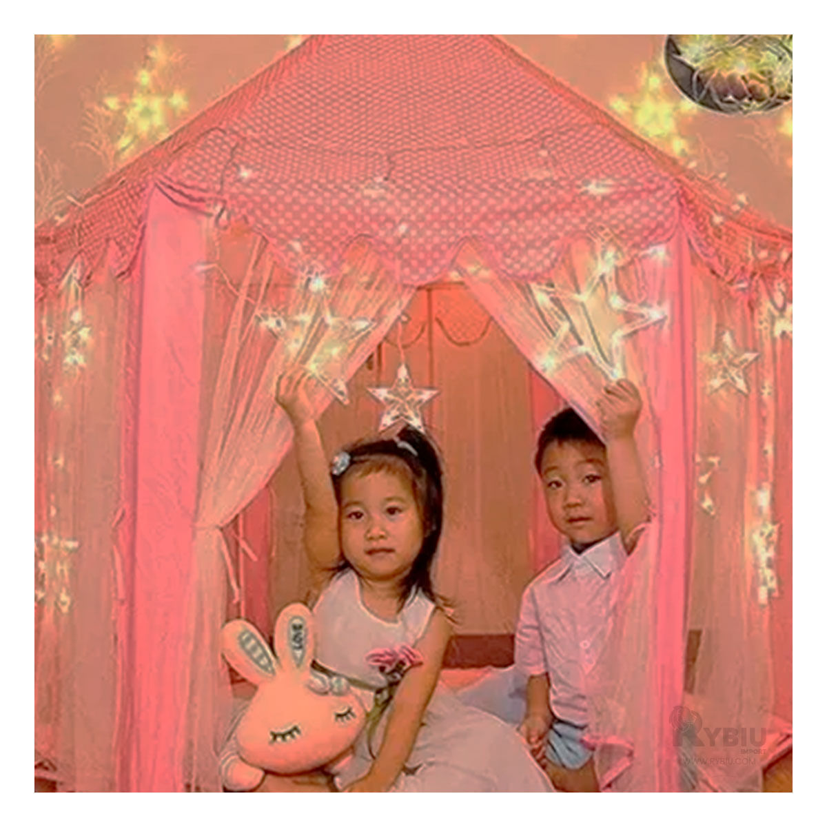 Carpa Lindo de Mujer con Luces Color Rosado Y+Stickers