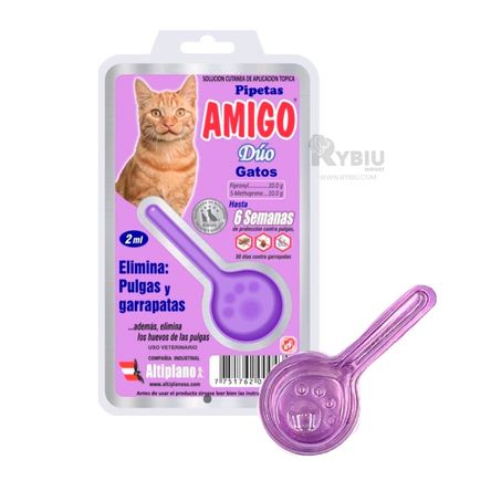 Pipeta para Gato de Antiparasitos de Morado Y+Stickers Pipeta para Gato de Antiparasitos de Morado Y+Stickers