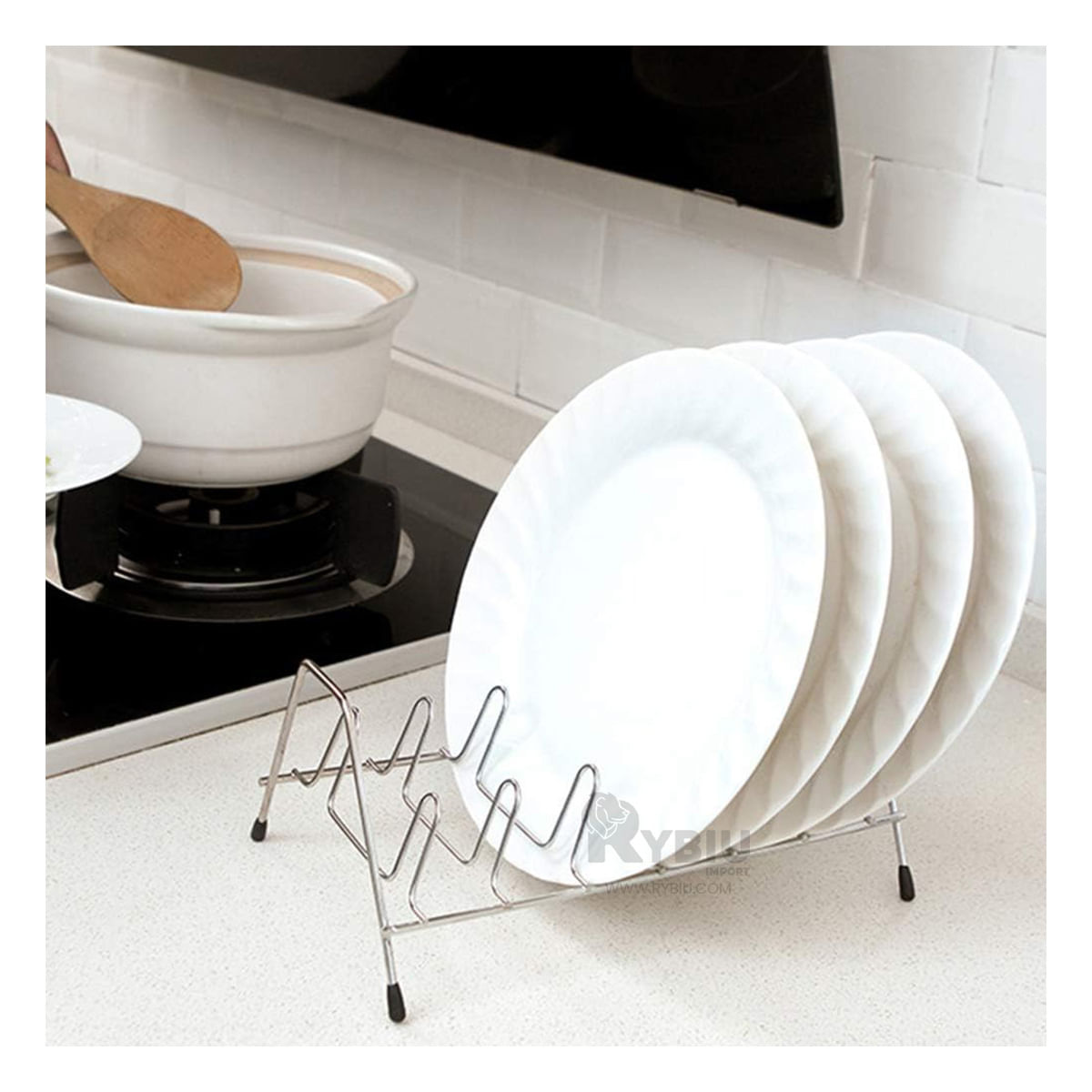 Soporte Resistente para Utensilios de Acero Y+Stickers