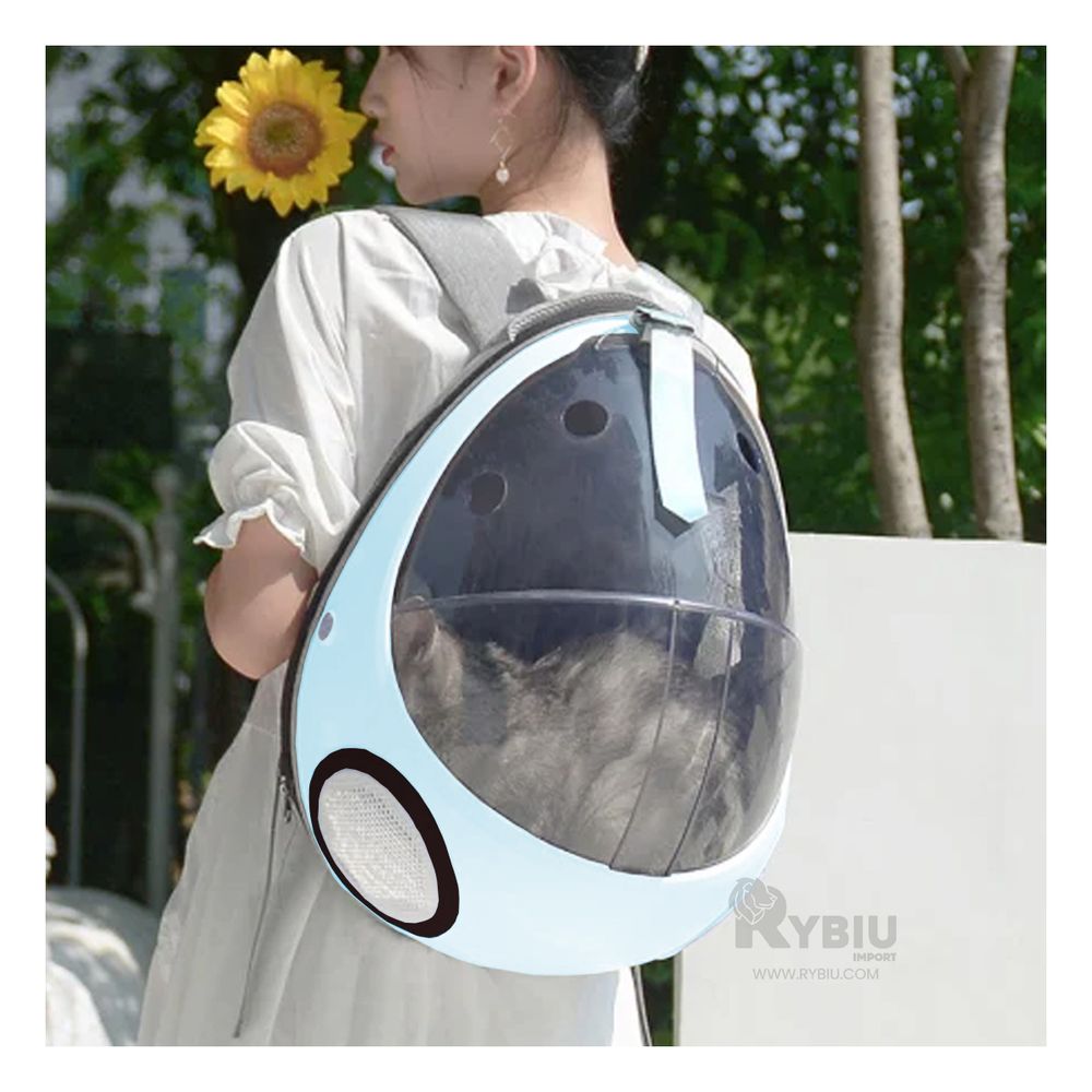 Mochila Ergonomica para Mascotas de Color Celeste Y+Stickers Mochila Ergonomica para Mascotas de Color Celeste Y+Stickers