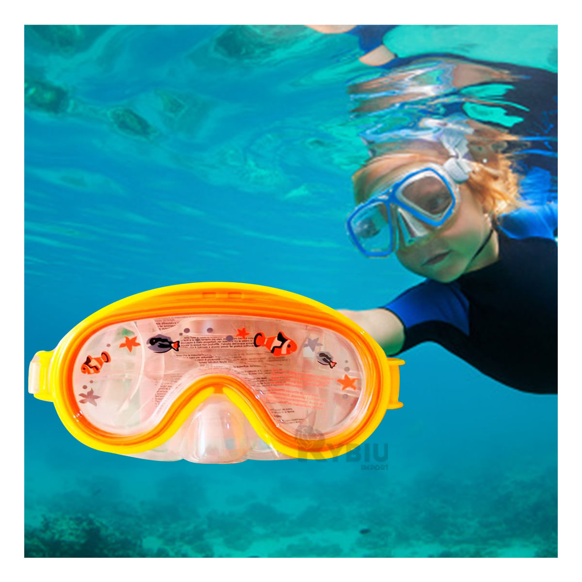 Lentes Divertido para Bucear en el Mar Anaranjado Y+Stickers