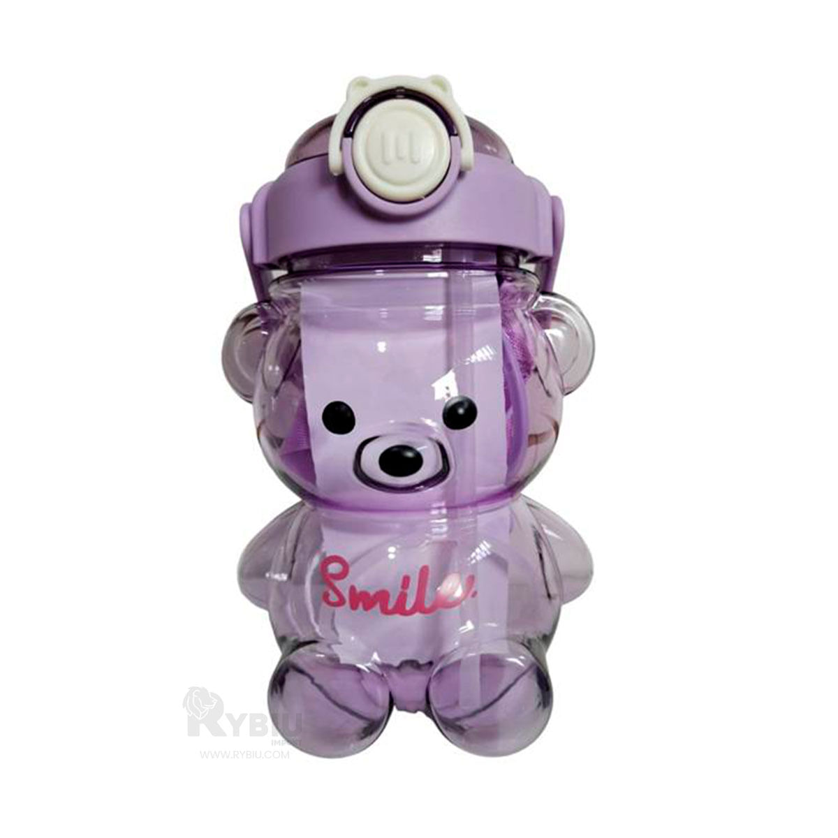 Botella Reutilizable Oso Smile en Morado Y+Papel de Regalo