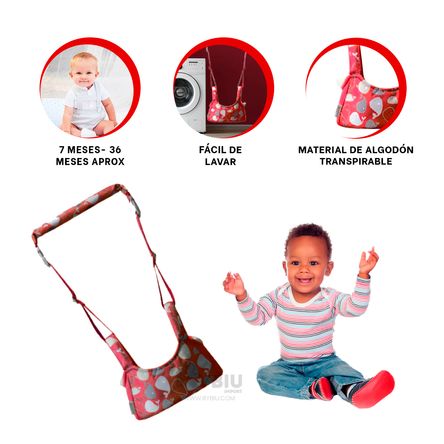 Arnes Practico de Bebe en Color Rojo Y+Stickers