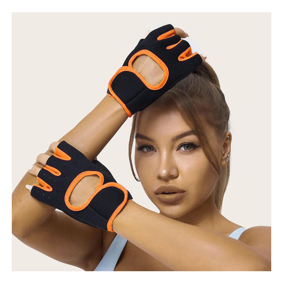 Guantes Deportivos Estandar de Neopreno Color Naranja