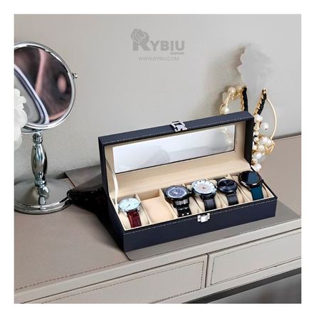 Organizador para Relojes con 6 Divisiones en Color Negro