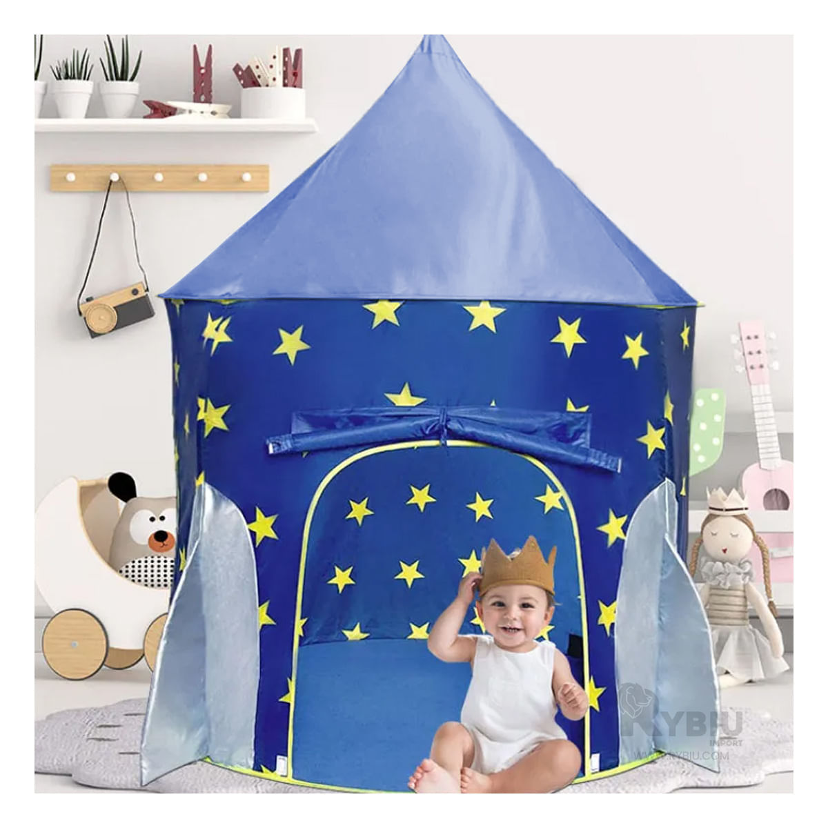 Juego de 2 Piezas de Carpa Infantil en Color Azul