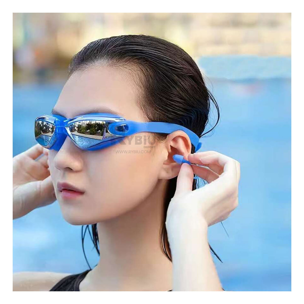 Lentes Acuaticos y Modernos para Bucear Color Azul