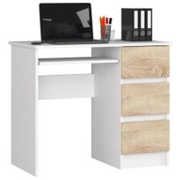 Escritorio de Melamina Moderno Blanco-Malva 90cm